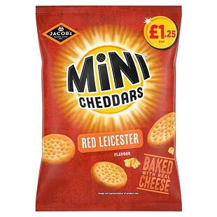 Jacob's Cheddars mini sušenky se sýrem Red Leicester 90 g PM