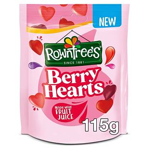 Rowntree's želatinové bonbony ve tvaru srdíček s ovocnými příchutěmi 115 g