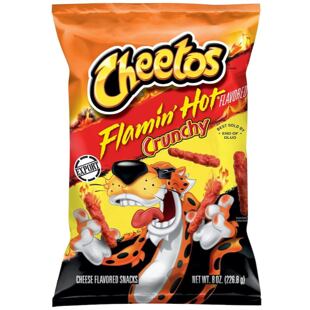 Cheetos USA Flamin' Hot Crunchy pálivé kukuřičné křupky se sýrovou příchutí 226,8 g