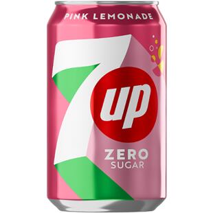 7up sycený limetkový nápoj s příchutí růžové limonády bez cukru 330 ml