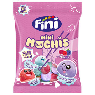 Fini žvýkací bonbony ve tvaru mochi s příchutí lesního ovoce 90 g