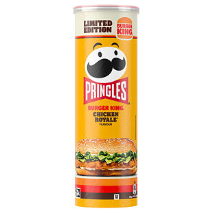 Pringles United Kingdom Burger King bramborové chipsy s příchutí burgeru Chicken Royale 165 g