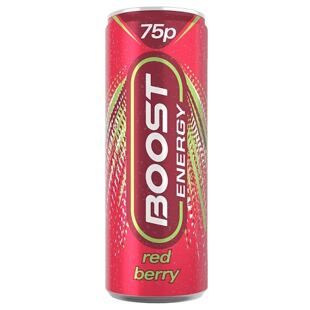 Boost sycený energetický nápoj s příchutí červených bobulí 250 ml PM