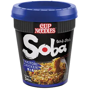 Nissin Soba Cup Yakitori Kuřecí instantní nudle 89 g