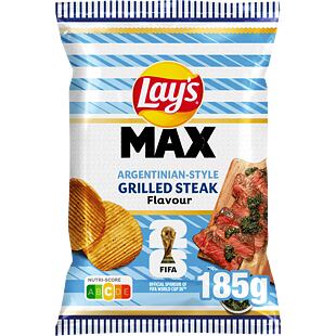 Lay's NL Max bramborové chipsy s příchutí grilovaného steaku 185 g