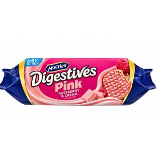 McVitie's Digestive Pink pšeničné sušenky s příchutí malin a smetany 232 g