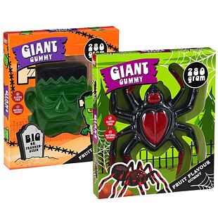 Becky's Giant Gummy velký želé pavouk  + Becky's Giant Gummy velká želé hlava Frankensteina