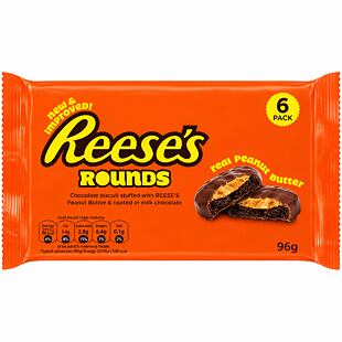 Reese's Rounds sušenky plněné arašídovým máslem s polevou z mléčné čokolády 96 g