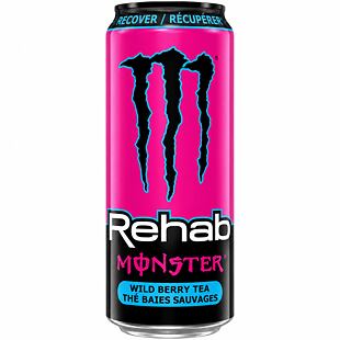 Monster CA Rehab Wild Berry Tea Carbonated Energy Drink with Wild Berry Flavor 458 ml
