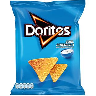 Doritos Cool American kukuřičné tortillové chipsy s příchutí zakysané smetany 272 g
