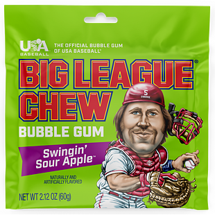 Big League trhaná žvýkačka s příchutí kyselých jablek 60 g