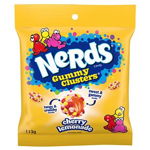 Nerds Gummy Cluster žvýkací bonbony v cukrové skořápce s příchutí třešňové limonády 113 g