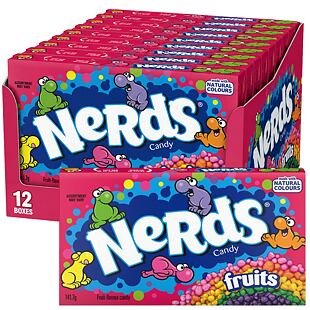Nerds Fruits Dražé s ovocnou příchutí 141,7 g celé balení 12 ks
