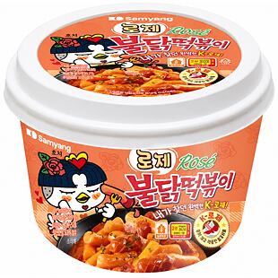 Samyang Buldak Rose Topokki s příchutí pálivého krému a chilli 183,5 g
