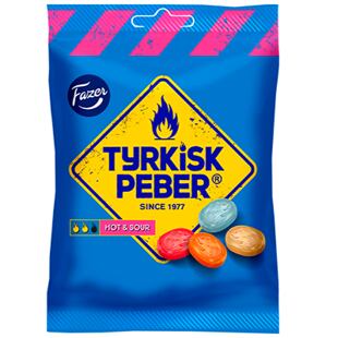 Fazer Tyrkisk Peber pálivé a kyselé lékořicové bonbóny s ovocnou příchutí 150 g