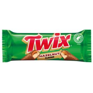 Twix EU Hazelnut tyčinky v mléčné čokoládě s karamelem s příchutí lískových ořechů 46 g