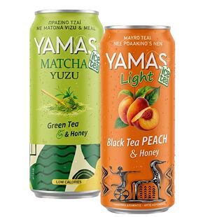 Yamas GR Light černý čaj s příchutí broskve a medu + Yamas GR matcha čaj s příchutí yuzu