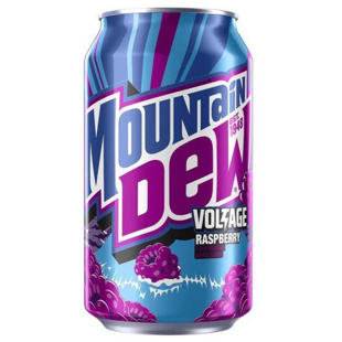 Mountain Dew USA Voltage sycená limonáda s příchutí maliny, citronu a ženšenu 355 ml