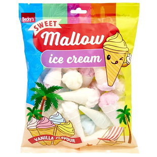 Becky's marshmallows ve tvaru zmrzlinek s vanilkovou příchutí 135 g