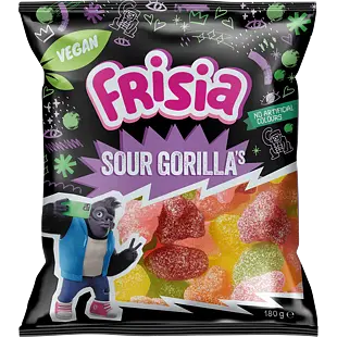 Frisia Gorilla kyselé žvýkací bonbony s ovocnými příchutěmi 180 g