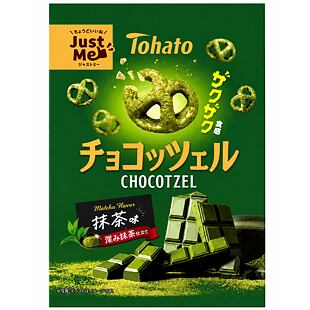 Tohato Chocotzel JAP preclíky v polevě z mléčné čokolády s práškem matcha 45 g