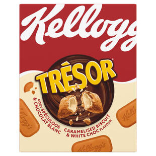 Kellogg's Trésor cereální polštářky s příchutí karamelové sušenky s bílou čokoládou 375 g
