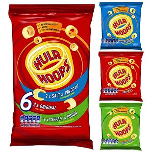 Hula Hoops bramborový snack různých příchutí 6 x 24 g