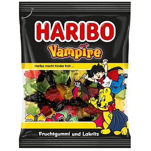 Haribo DE Vampire želé s příchutí ovoce a lékořicové bonbóny 175 g