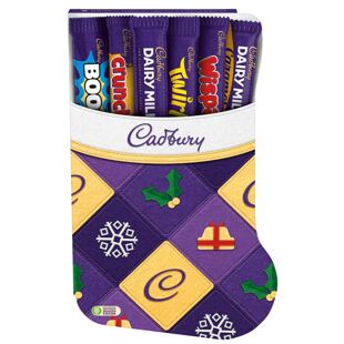 Cadbury vánoční punčocha s výběrem čokoládových tyčinek 174 g