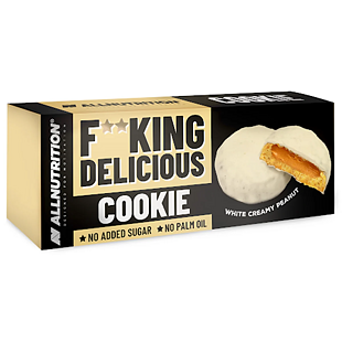 F**KING Delicious Kakaové sušenky s arašídovou náplní a mléčnou polevou 128 g