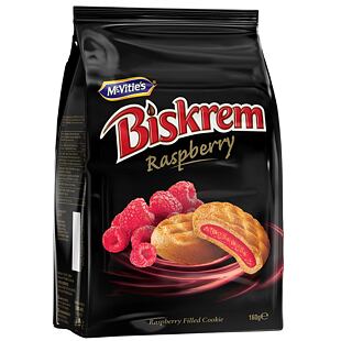 McVitie's Biskrem sušenky s malinovou náplní 160 g