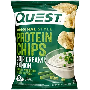 Quest proteinové chipsy s příchutí zakysané smetany a cibulky 32 g
