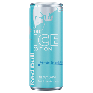 Red Bull CZ ICE sycený energetický nápoj s příchutí Vanilla and Iced Berry 250 ml