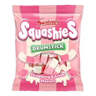Swizzels Squashies pěnové bonbonky s příchutí jahody a smetany 120 g
