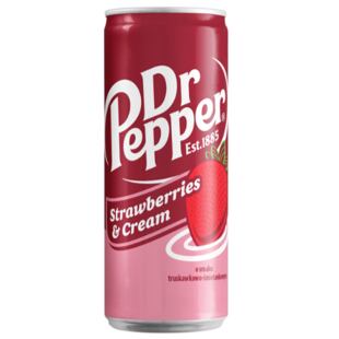 Dr Pepper PL Strawberry & Cream kolový nápoj s příchutí jahody a smetany 330 ml