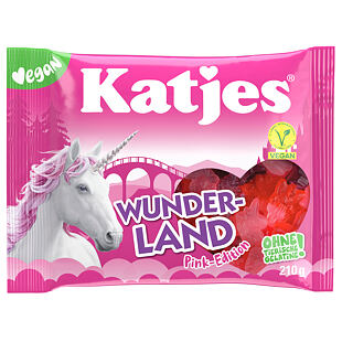 Katjes DE Wunderland Pink Vegan želé ve tvaru růžových jednorožců 210 g