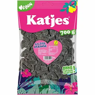 Katjes DE Salzige Heringe Vegan Sweet-and-Salty Licorice Fish-Shaped Candies 700 g