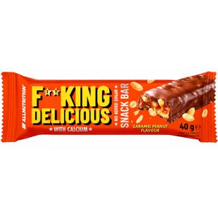 F**KING Delicious Snack Bar arašídová tyčinka v čokoládě s karamelem 40 g