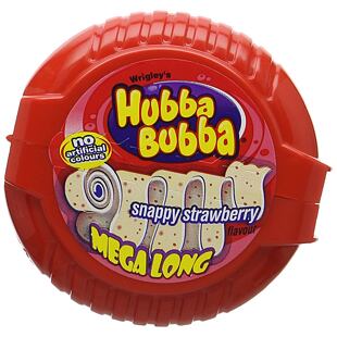 Hubba Bubba Mega Long žvýkačka příchuť Jahoda 56 g