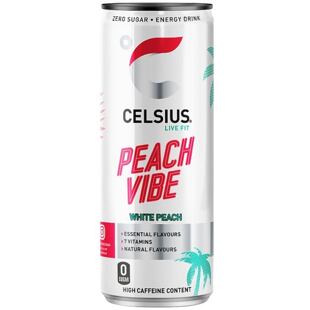 Celsius vitaminizovaný energetický nápoj bez cukru s příchutí bílé broskve 355 ml