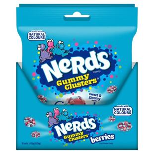 Nerds Clusters Berry žvýkací bonbony v cukrové skořápce s ovocnými příchutěmi 113g Celé balení 10 ks