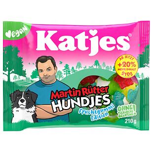 Katjes DE Hundjes Vegan želé bonbóny ve tvaru pejsků s ovocnou příchutí 210 g