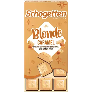 Schogetten DE Blonde Caramel bílá čokoláda s kousky karamelu 100 g