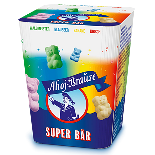 Ahoj-Brause DE Superbär Box šumivé bonbóny s příchutí ovoce 125 g