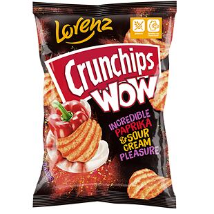 Crunchips DE Wow chipsy s příchutí Paprika & Sour Cream 110 g
