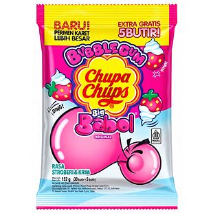 Chupa Chups Asia Big Babol žvýkačky s příchutí jahody a smetany 152 g