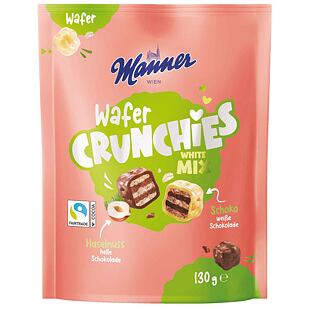 Manner Wafer Crunchies White Mix kousky sušenek v čokoládě 130 g