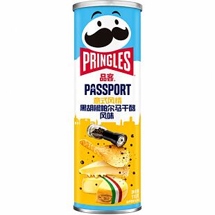 Pringles Asia Italian Style bramborové chipsy s příchutí parmezánu a černého pepře 110 g