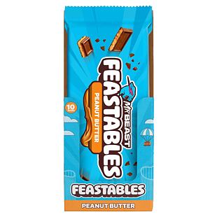 Feastables MrBeast Peanut Butter mléčná čokoláda s náplní z arašídového másla 60 g Celé Balení 10 ks