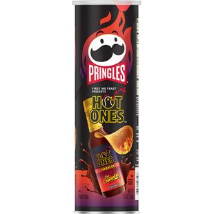 Pringles Mexico Hot Ones chipsy s příchutí pálivé omáčky Los Calientes Barbacoa 158 g